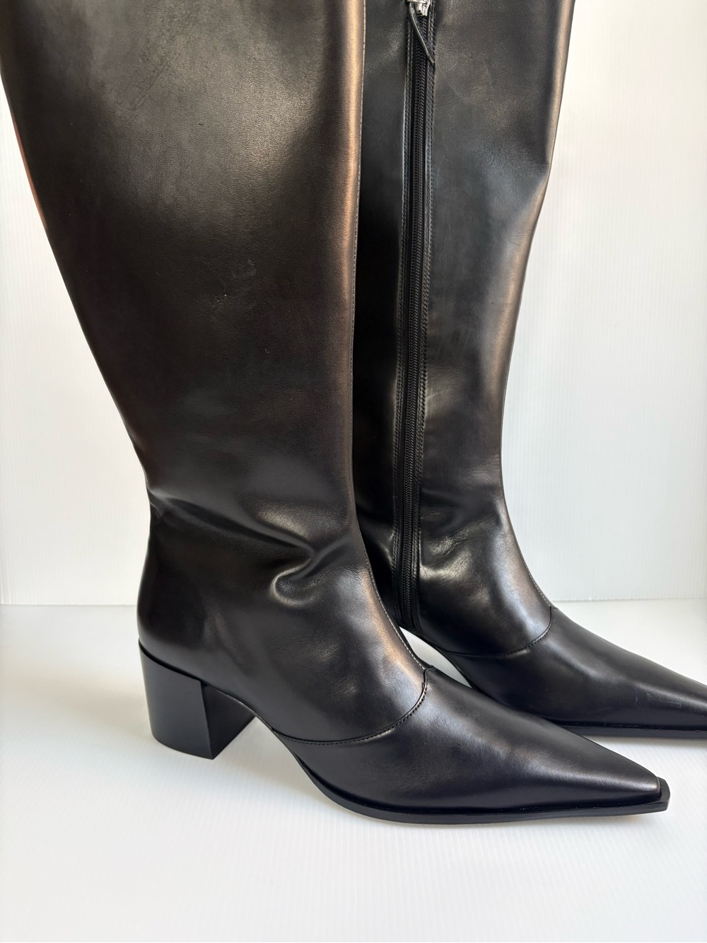 Schultz Raffaela 55MM Leather Knee-High Boots Size 10 B Black NWOB - Picture 15 of 17